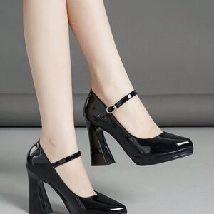 Elegant Black Mary Jane Heels